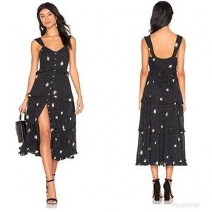 Free People Black Daisy Chain Midi Dress